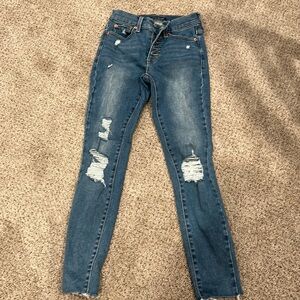 Woman’s lucky brand jeans high rise, petite size 0/25